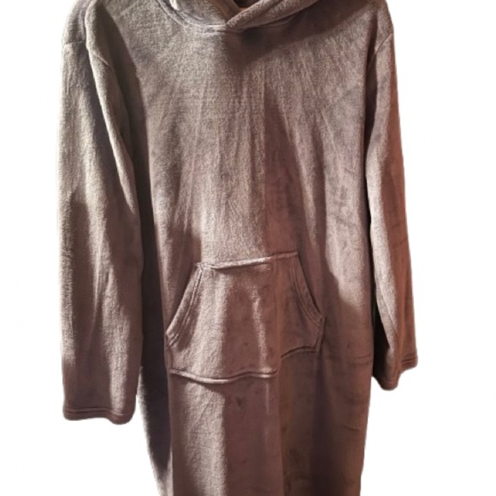 32 Degrees Gray Teddy Loungewear with Hood- new w/o tags - L/XL